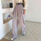 Pintuck-waist Wide-leg Pants