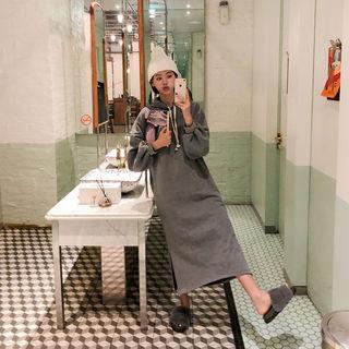 Fleece Lined Maxi Hoodie Dress