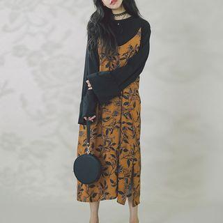 Floral Print Strappy Midi Dress As Shown In Figure - One Size