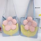 Flower Accent Tote Bag / Crossbody Bag