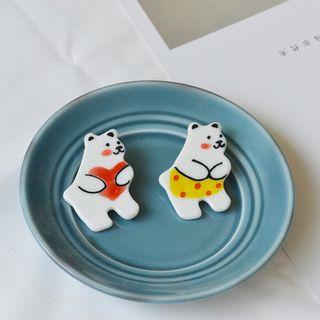 Ceramic Bear Brooch