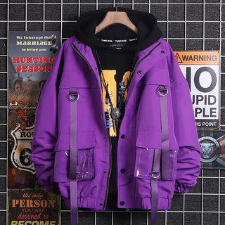 Strap Detail Zip Jacket