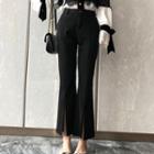 Cropped Slit-front Boot Cut Pants