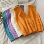 Plain Knit Vest In 5 Colors