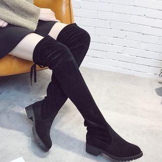 Plain Fabric Over-the-knee Boots