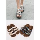 Belted-detail Floral Print Slipper