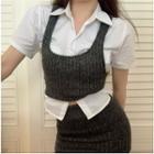 Short-sleeve Shirt / Tank Top / Mini Pencil Skirt