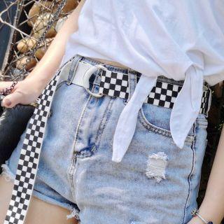 Checkerboard Canvas Belt