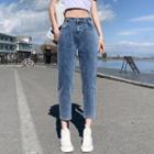 High Waist Tapered Jeans (various Designs)