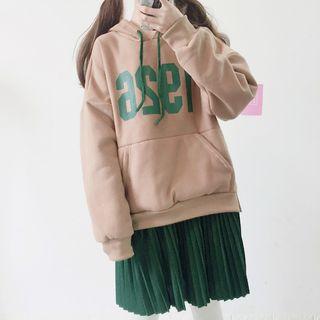 Letter Mock Two-piece Long-sleeve Hooded Dress