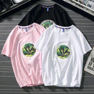 Short Sleeve Circle Printed T-shirt