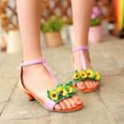 Flower Accent Heel Sandals