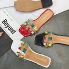 Studded Slide Low Heel Sandals