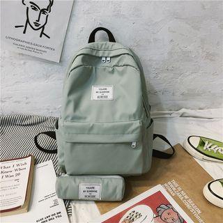 Set: Plain Lightweight Backpack + Pouch