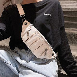 Studded Zip Sling Bag