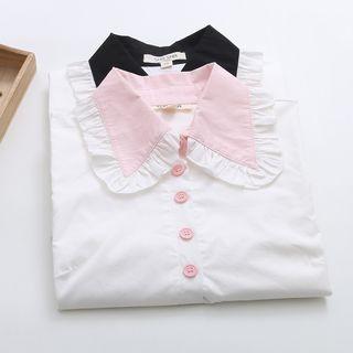 Short-sleeve Ruffle Collared Shirt