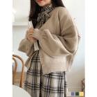 Balloon-sleeve Loose-fit Cardigan