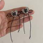 Heart Lace Up Alloy Earring 1 Pair - Earrings - Silver & Black - One Size