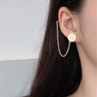 Alloy Coin Chained Earring 1 Pc - One Size