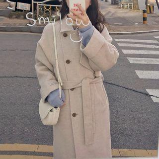 Lapel Double-breasted Woolen Jacket