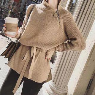 Zip Detail Oversize Sweater