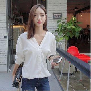 V-neck Bow Blouse