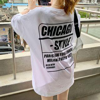Letter-patch Oversized T-shirt