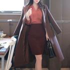 Double-breasted Tailored Coat Brown - One Size