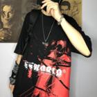 Abstract Printing Round Neck Short-sleeve T-shirt