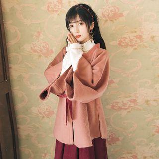 Square-neck Bell-sleeve Coat
