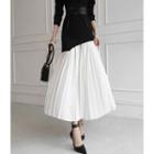 High-waist Accordion-pleat Maxi Skirt