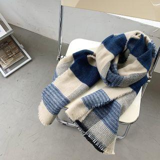 Plaid Mock Cashmere Scarf As Shown In Figure - One Size