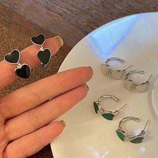 Heart Alloy Open Hoop Earring
