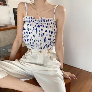 Printed Cropped Camisole / Cropped Straight-fit Pants