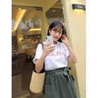 Tie-waist Long A-line Skirt