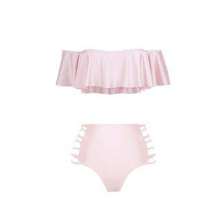 Ruffle Off-shoulder 2-piece Swimsuit