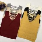 Strappy Back Knitted Tank Top