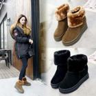 Faux-suede Fleece-lined Ankle Snow Boots