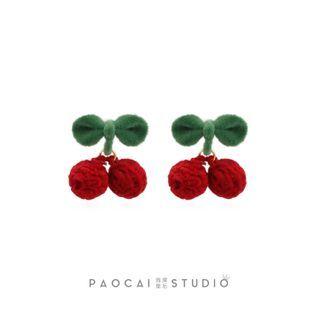 Cherry Flannel Dangle Earring