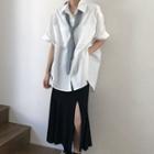 Plain Loose-fit Blouse / Plain A-line Skirt
