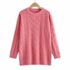 Cable Knit Sweater Watermelon Red - One Size