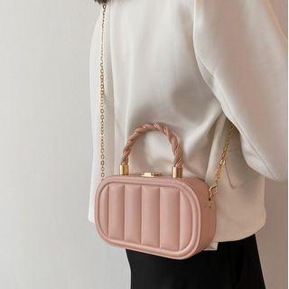 Chain Faux Leather Box Bag
