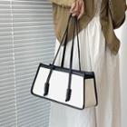 Faux Leather Shoulder Bag Black & White - One Size