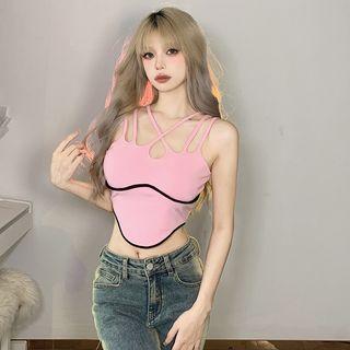Strappy Irregular Cropped Camisole Top