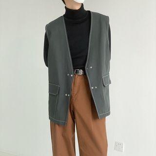 Double Breasted Plain Vest