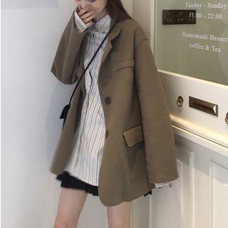 Long-sleeve Striped Shirt / Single-breasted Blazer