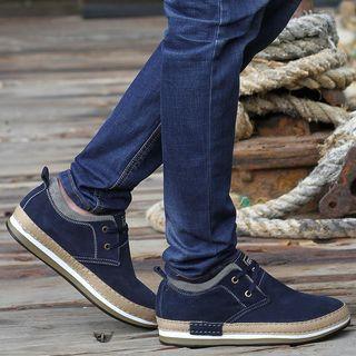 Genuine-leather Hidden-wedge Oxfords