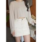 Cut-edge Cropped T-shirt