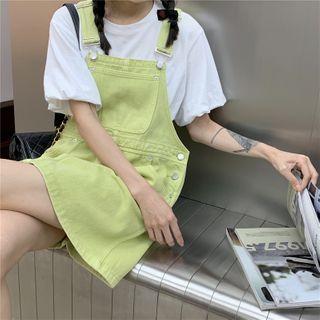 Plain Overall Dress Fruit Green - One Size