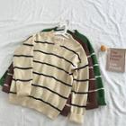 Color-block Striped Crewneck Long-sleeve Knit Sweater